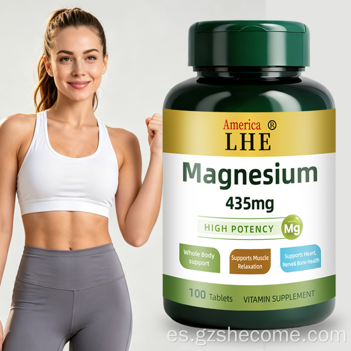 Shecome Magnesio Tabletas Músculo Corazón Hueso Salud Apoyo